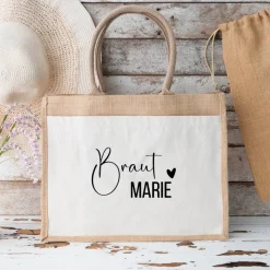 Personalisierte Jute-Tasche zur Hochzeit & JGA – für Braut, Trauzeugin & Co.