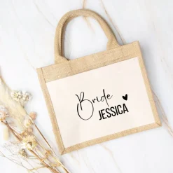 Personalisierte Jute-Tasche zur Hochzeit & JGA – für Braut, Trauzeugin & Co.