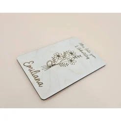 Personalisierte Karte zum Geburtstag Happy Birthday Alles Gute Holzkarte Geldgeschenk Geburtstagskarte-Wunschzahl+Blumen