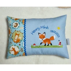 Personalisierte Kissen mit Fuchs & Name – Geschenk zur Geburt & Kindergarten