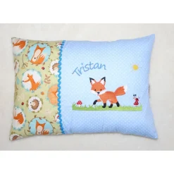 Personalisierte Kissen mit Fuchs & Name – Geschenk zur Geburt & Kindergarten