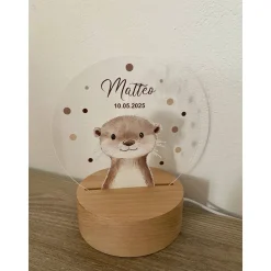 Personalisierte LED-Nachtlampe Waldtiere – Nachtlicht fürs Kinderzimmer mit Namen, Perfektes Geschenk zur Geburt, Taufe