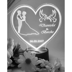 Personalisierte Liebeslampe in Herzform Verlobungsgeschenk ,Hochzeitsgeschenk,Brautpaar