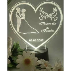 Personalisierte Liebeslampe in Herzform Verlobungsgeschenk ,Hochzeitsgeschenk,Brautpaar