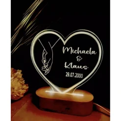Personalisierte Liebeslampe in Herzform Verlobungsgeschenk ,Hochzeitsgeschenk,Liebende Hände