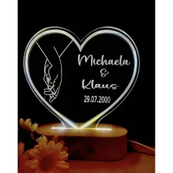 Personalisierte Liebeslampe in Herzform Verlobungsgeschenk ,Hochzeitsgeschenk,Liebende Hände