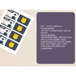 Personalisierte Mitgebsel Ausweise für kleine Polizisten | Mitgebsel Kindergeburtstag Polizei | Polizeiparty AUSWEIS | D