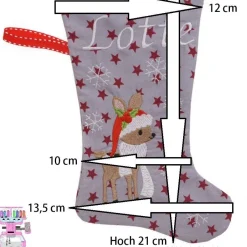 Personalisierte Nikolausstiefel mit Pug Motiv