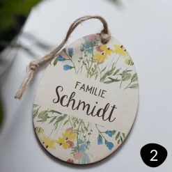 Personalisierte Osteranhänger *Easter Rabbit 2* mit Namen aus Holz / Holzeier als Osterdeko oder Geschenkanhänger