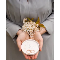 Personalisierte Ringschale "Initialen" mit Ringvertiefung | Ringbox | Ringkissen