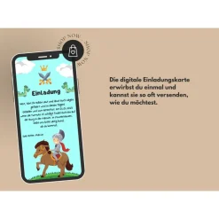 Personalisierte Ritter-Geburtstags-Einladung als eCard für Kinder
