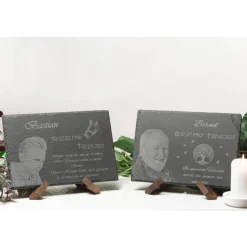 Personalisierte Schiefertafel 30x20cm – Grabstein & Gedenktafel mit Wunschgravur