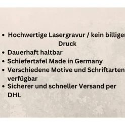 Personalisierte Schiefertafel 30x20cm – Grabstein & Gedenktafel mit Wunschgravur