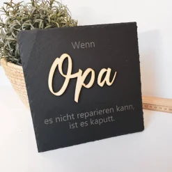 Personalisierte Schiefertafel mit Spruch – Geschenkidee für Opa & Papa zu Weihnachten oder Geburtstag