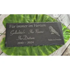 Personalisierte Schiefertafel mit Gravur – Gedenktafel aus schwarzem Naturschiefer, wetterfest & individuell