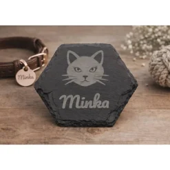 Personalisierte Schiefer-Untersetzer – Ein liebevolles Andenken für dein Haustier