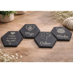 Personalisierte Schiefer-Untersetzer – Ein liebevolles Andenken für dein Haustier