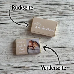 Personalisierte Schokolade als Gastgeschenk zur Konfirmation & Firmung mit Foto