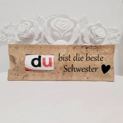 Personalisierte Schokoriegel Verpackung aus Korkstoff – Geschenkidee für Schokoladenliebhaber | byLicini