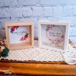 Personalisierte Spardose Bilderrahmen – Geschenk zur Hochzeit, Taufe & Konfirmation