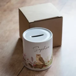 Personalisierte Spardose *Waldtiere* aus Keramik mit Name für Kinder / Geschenk für Einschulung, Geburt und Taufe