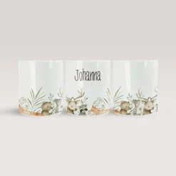 Personalisierte Spardose *Waldfreunde* aus Keramik mit Name für Kinder / Geschenk zur Einschulung, Geburt und Taufe