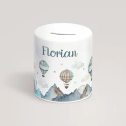 Personalisierte Spardose *Balloons* mit Name für Kinder / Geschenk zur Einschulung, Geburt und Taufe