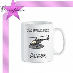 Personalisierte Tasse Einschulung mit Namen / Hubschrauber, Polizei, Feuerwehr, Bundeswehr