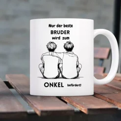 Personalisierte Tasse „Nur der beste Bruder wird zum Onkel befördert“ – Geschenk zur Schwangerschaftsverkündung