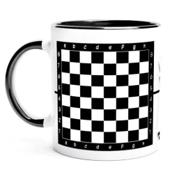personalisierte Tasse Schach, Geschenk für Schachspieler, Schachbrett-Muster