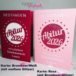 Personalisierte und handgefertigte Glückwunschkarten zum bestandenen Abitur 2026 - Motiv Punkt