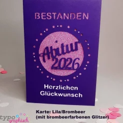 Personalisierte und handgefertigte Glückwunschkarten zum bestandenen Abitur 2026 - Motiv Punkt