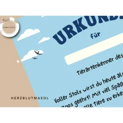 Personalisierte Urkunde zum Ausdrucken - Geburtstag im Zoo für Kinder mit Tiermotiven | DIN A4 Schulausflug in den Zoo B