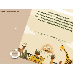 Personalisierte Urkunde zum Ausdrucken - Geburtstag im Zoo für Kinder mit Tiermotiven | DIN A4 Schulausflug in den Zoo B