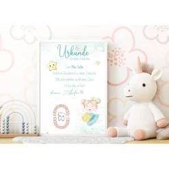 Personalisierte Urkunde Zahnfee - ein besonderes Erinnerungsstück  grün (A4)