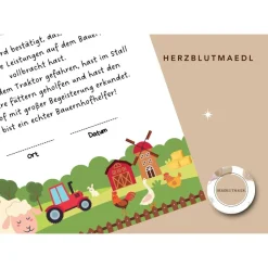 Personalisierte Urkunden für Kindergeburtstage - Mitgebsel leicht gemacht! Bauernhof