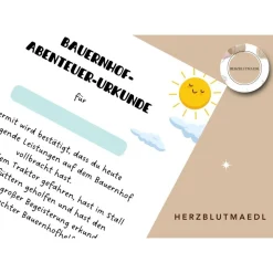 Personalisierte Urkunden für Kindergeburtstage - Mitgebsel leicht gemacht! Bauernhof