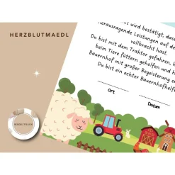 Personalisierte Urkunden für Kindergeburtstage - Mitgebsel leicht gemacht! Bauernhof