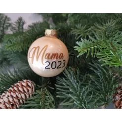 Personalisierte Weihnachtskugel Mama & Papa 2025/26 – 5,7cm Echtglas – Geschenkidee Weihnachten