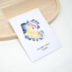 Personalisierte Weihnachtskarte kleiner Stern mit Umschlag | A6 Klappkarte mit Namen | Aquarell