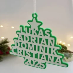 Personalisierte Weihnachtsbaum Dekoration mit Namen (inklusive Haustiere) | Weihnachten Ornament | Weihnachtsanhänger |