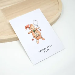 Personalisierte Weihnachtskarte Lebkuchen mit Umschlag | A6 Klappkarte mit Namen | Aquarell