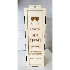 Personalisierte Weinbox aus Holz – Lasergravierte Geschenkidee mit Namen & Geburtsdatum