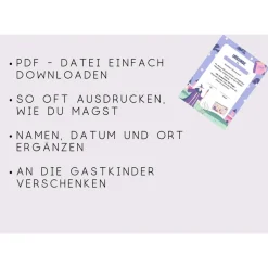 Personalisierte Zauberer Urkunde für Kindergeburtstag | Selbstausdruck | Digitale Datei | DIN A4 | Mitgebsel