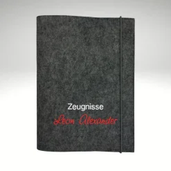 personalisierte Zeugnismappe Dokumentenmappe Filz Sichtbuch Name