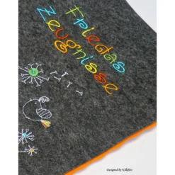 personalisierte Zeugnismappe aus Filz – Geschenk zur Einschulung für Mädchen