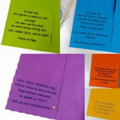 Personalisierte Zeugnismappe aus Filz – Geschenk zur Einschulung für Mädchen mit Namen & individueller Widmung
