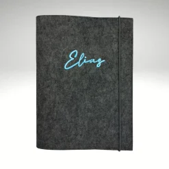 personalisierte Zeugnismappe Dokumentenmappe Filz Sichtbuch Neonfarben