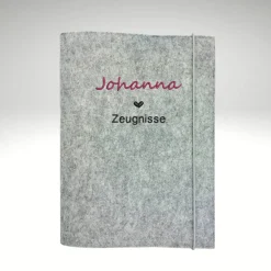 personalisierte Zeugnismappe Herz Dokumentenmappe Filz Sichtbuch