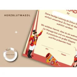 Personalisierte Zirkus Urkunde für den Kindergeburtstag | Selbst ausdrucken | Digitale Datei | DIN A4 | Mitgebsel